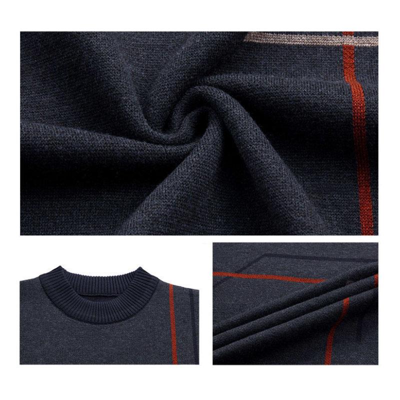 Autumn and Winter Sweater Bottoming Shirt Plus Velvet To Keep Warm, Fashionable and Versatile Dad Outfit Suitable for Middle-aged and Elderly Men