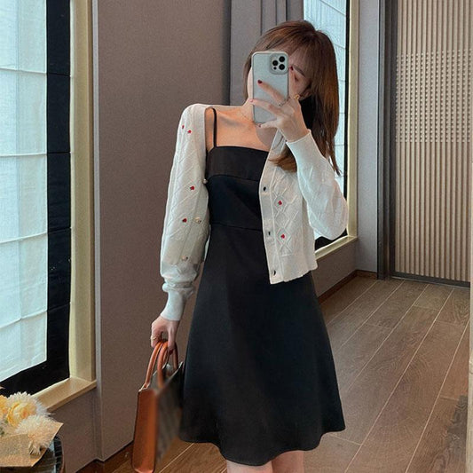Black Suspender Dress Female Spring Summer Beach Skirt Sexy French Dress Slim Backless