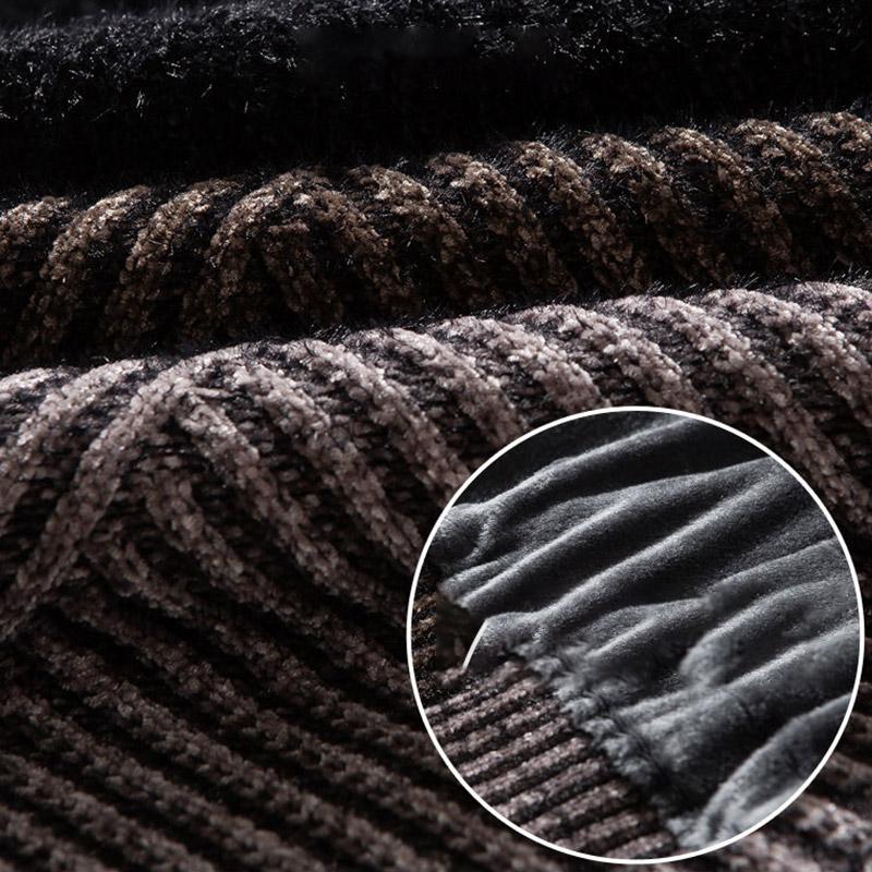 Men's Sweater Half Turtleneck Plus Fleece Thickening Autumn and Winter Youth Slim Trend Pullover Sweater