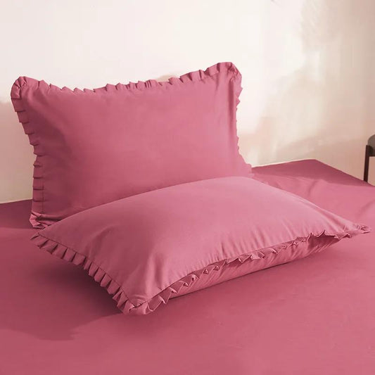 Modern Minimalist Solid Color Pillow Cover A Pair of Double Bedroom Bedding Student Dormitory Pillow Core Cover Universal