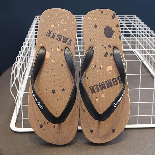 Flip-flops Letter Printing Graffiti Men's Shoes Summer Sandals and Slippers for Men