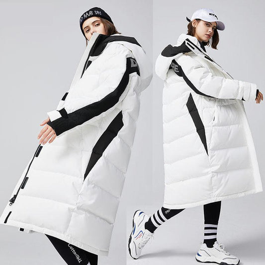 Winter Fashion Couple Down Jacket Long Men and Women Wear Plus Size Loose Sports Casual Down Jacket