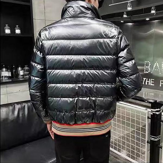 Thick Warm Outdoor Windproof Men's Down Jacket Fashion Trend Short Stand Collar White Duck Down Men's Jacket