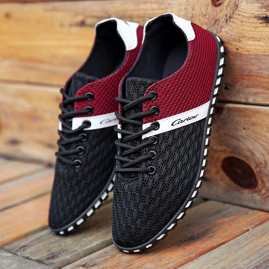 Net Shoes Men's Summer Breathable Deodorant Mesh Shoes Old Beijing Cloth Shoes Men's Hollow Casual Shoes