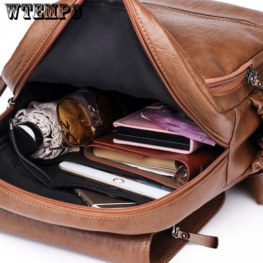 Women PU Leather Backpack Female Casual Shoulders Bag School Bag Fashion Women's Bags