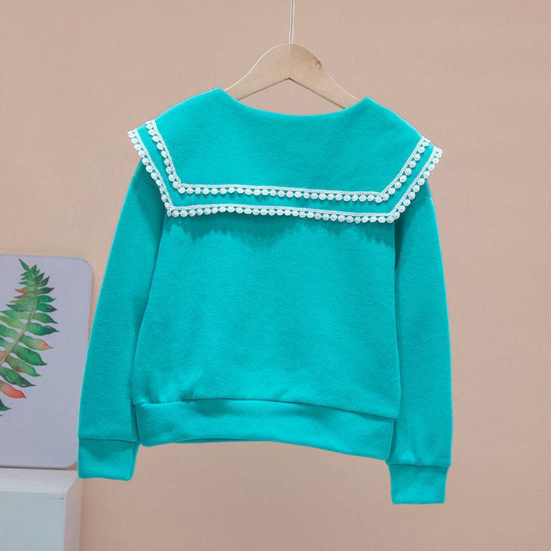 Girls' Long-sleeved Sweet and Versatile Girls' Bottoming Shirt Long-sleeved Doll Collar Sweater Spring and Autumn