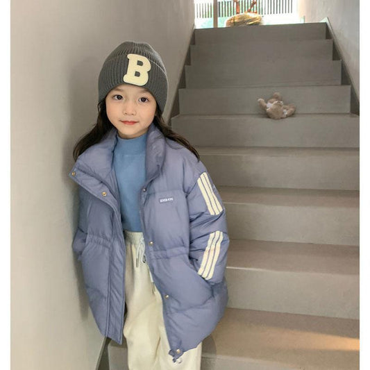 Girls Thick Padded Jacket Warm Bread Jacket Windproof and Velvet Cotton Jacket