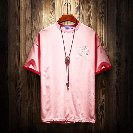 Chinese Style Embroidery Phoenix Nirvana Short-sleeved T-shirt Young Men's Summer Trend Personality Fashion Loose T-shirt