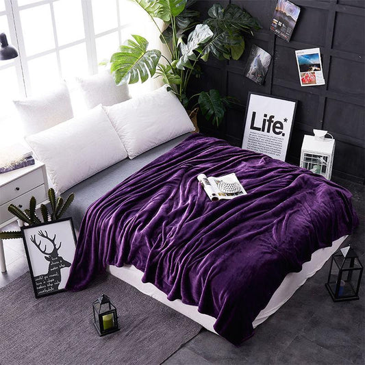 Pure Color Coral Fleece Blanket Leisure Blanket Sofa Blanket Thin Summer Cover Blanket Air Conditioning Blanket Flannel Blanket Sheet