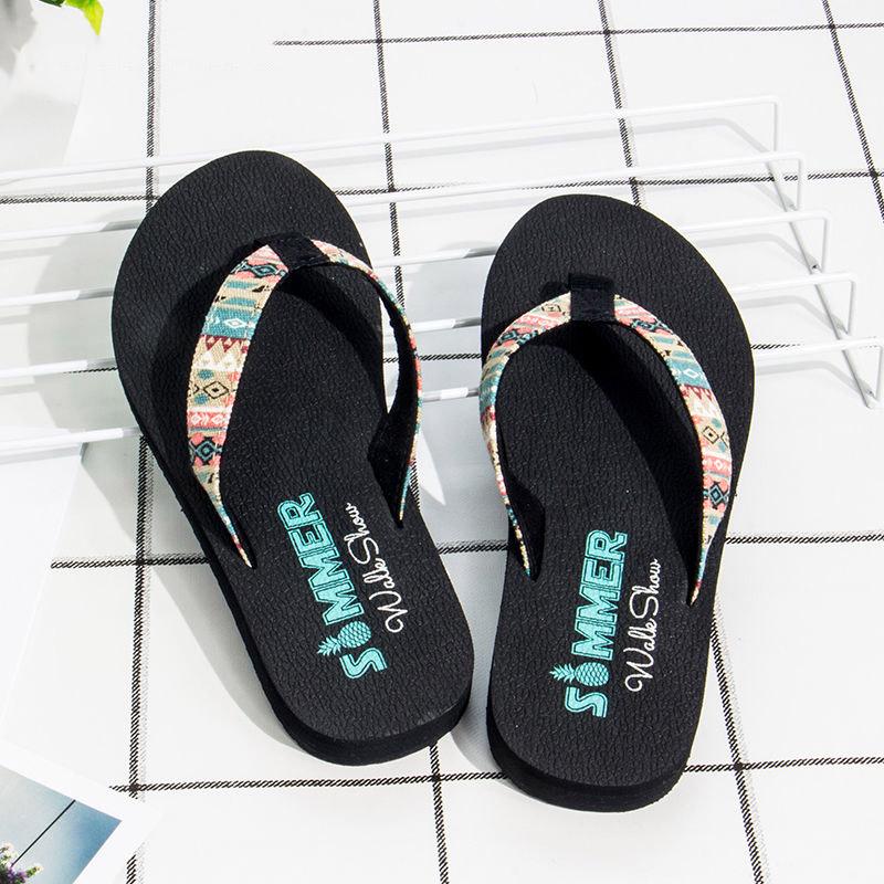 Flip-flop female summer fashion wear personality student non-slip beach versatile flat slippers