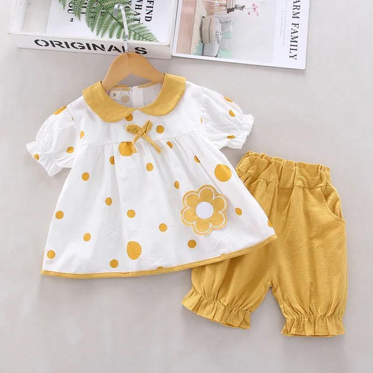 Kids Girls Clothing Sets Summer New Style Brand Baby Girls Clothes Short Sleeve T-Shirt+Pant Dress 2Pcs Children Clothes Suits
