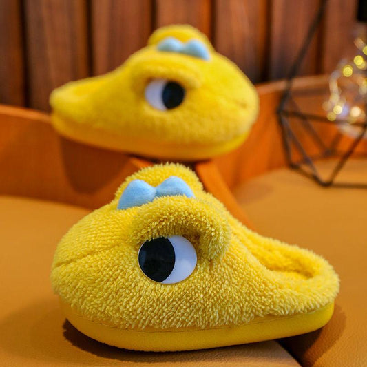 Children's Cotton Slippers Winter Boys and Girls Cute Three-dimensional Dinosaur Non Slip Bag Heel Indoor Soft Soled Home Cotton Shoes