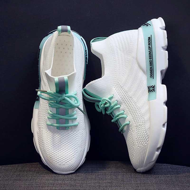 Plus Size 36-41 Summer Women Sneakers Students Low-top Breathable Running Basketball Shoes Shockproof Non-slip White Shoes