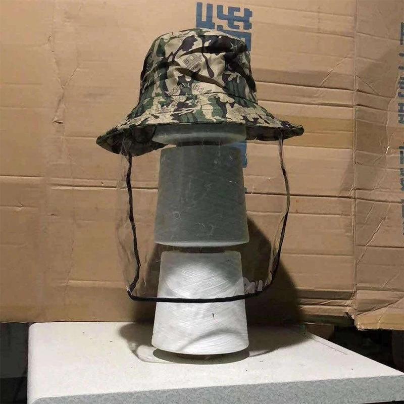 Anti-dropping Fisherman's Hat Protective Cap Anti-oil Fume and Dust-proof Full Protective Cover Sunscreen Isolation Face-covering Hat