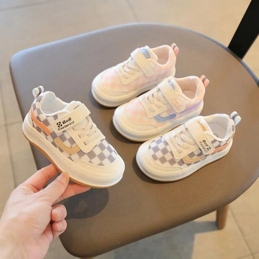 Children's Shoes Girl Shoes Fashion Simple Children's Plaid Sports Shoes Spring and Autumn Single Shoes Boys Casual Shoes