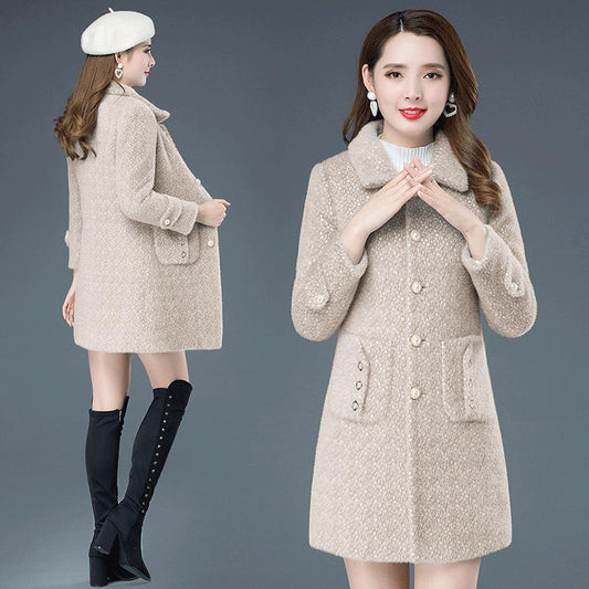 Winter Fashion Elegant Women's Cotton-padded Jacket Temperament Queen Fan Mink Velvet Thick Warm Fur Coat