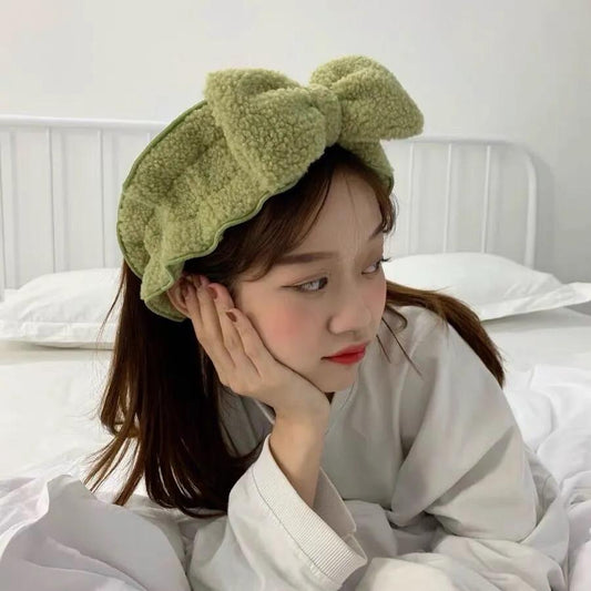 Big Butterfly Face Wash Hairband Knot Lamb Hair Female Student Cute Girl Heart Hairband