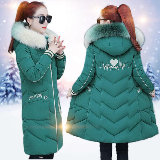 Winter Trend Mid-length Down Jacket Female Korean Version Thickened Real Fox Fur Collar Slim White Duck Down Jacket