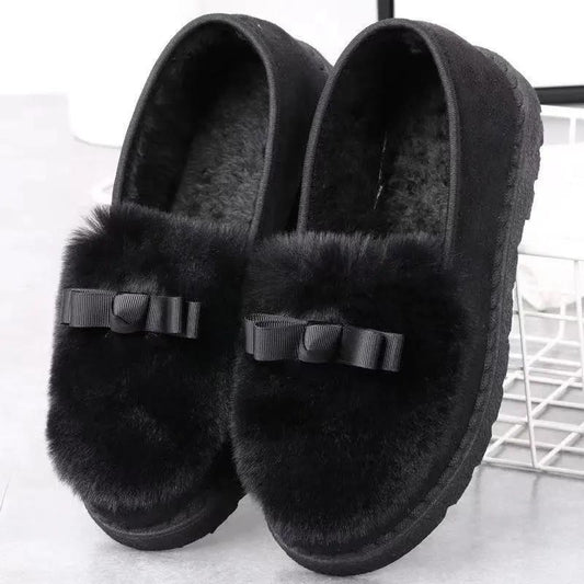 Women's Autumn and Winter Plush Shoes Flat All-match Cotton Shoes Outer Wear Plus Velvet Beanie Shoes