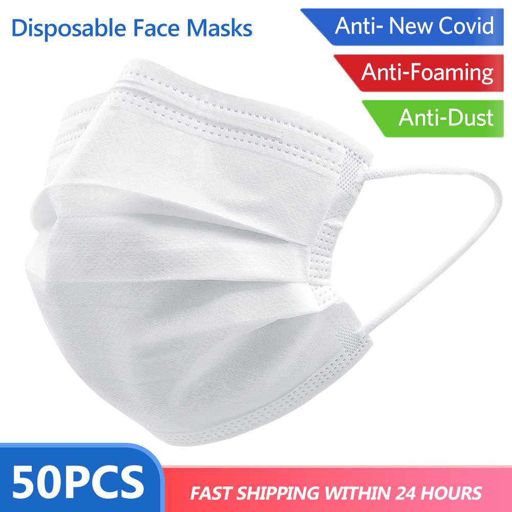 Disposable mask white 3 layers Dustproof earhook activated carbon standard face mask prevention