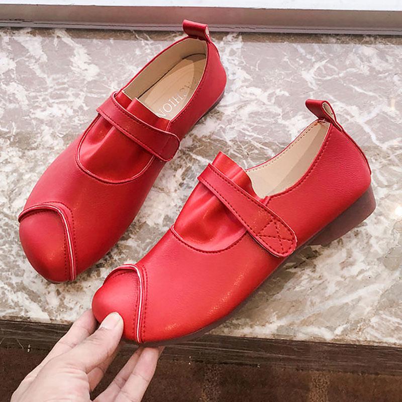 Casual Single Shoes Women Korean Fashion Peas Shoes Women All-match Square Toe Flat Mother Shoes