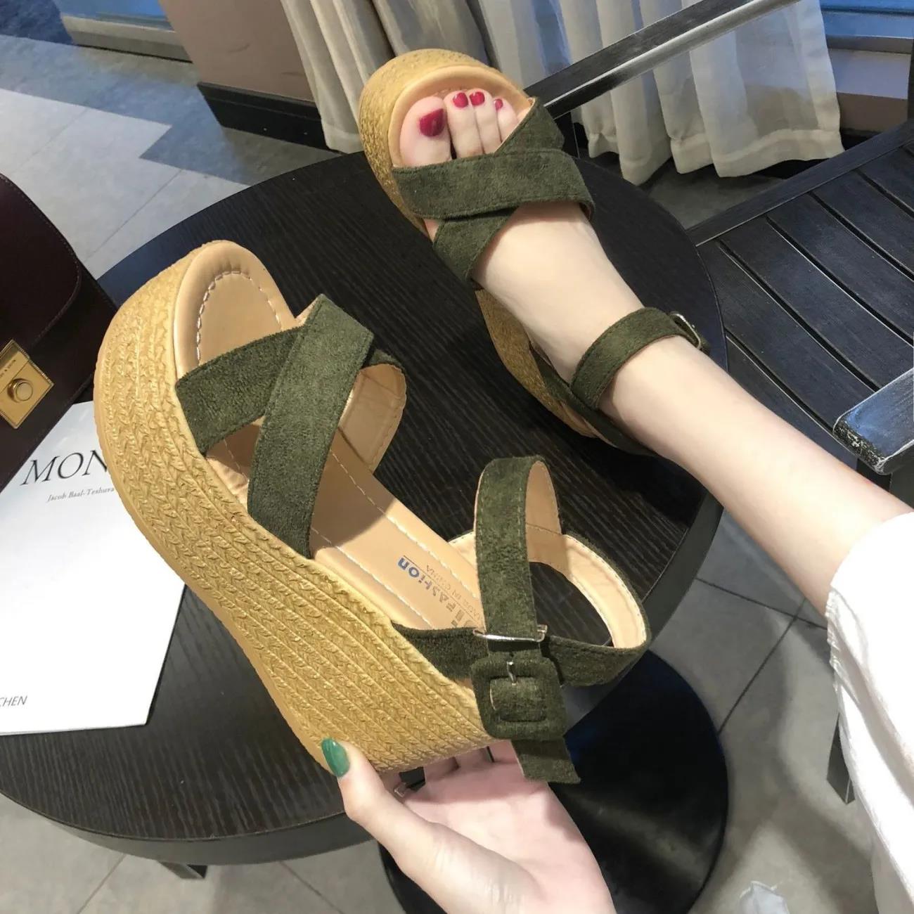 Women's Vintage Party High Heels Sandals Summer Sandals Wedges Heeled Cool Shoes Casual Versatile Club Non-slip Roman Sandals