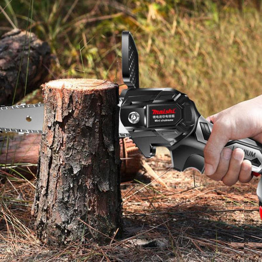 98VF Household Cordless Electric Chain Saw Set 15cm Wood Saw Logging Chainsaw Garden Tools with Accessories
