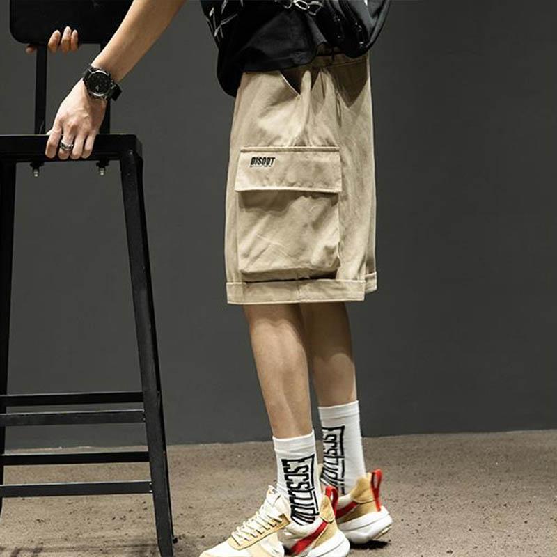 Overalls Shorts Men's Summer Sweat-absorbing Breathable Loose Casual Five-point Pants Students All-match Cool Outer Wear Shorts