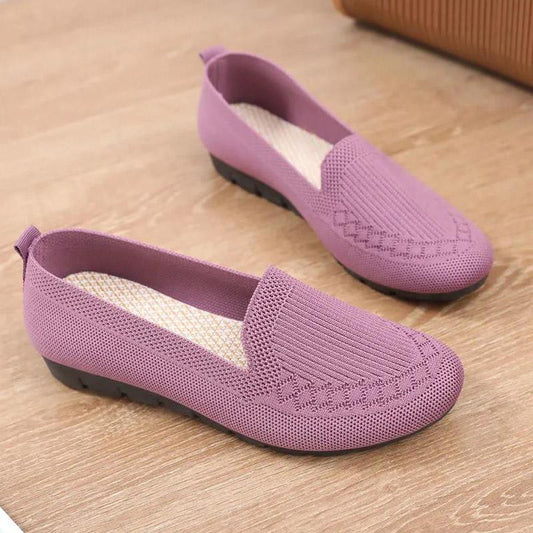 Soft-soled Non-slip Single Shoes for The Elderly Breathable Flying Woven Mesh Shoes Casual Versatile Middle-aged and Elderly Shoes