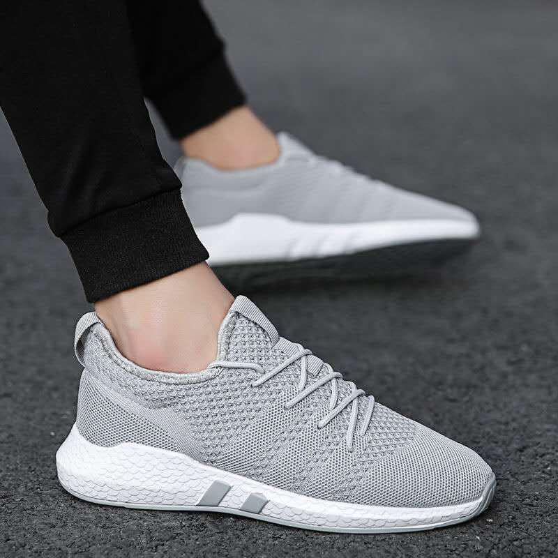 Men's Sports Wild Breathable Sneakers Knitted Lightweight Casual Running Mesh Tide Shoes