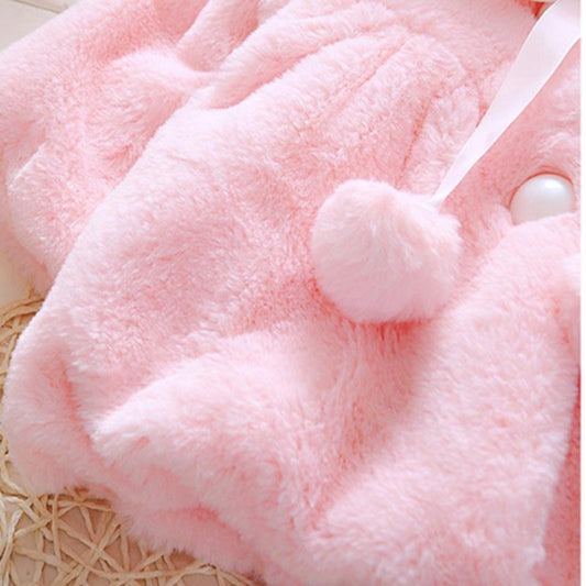 Ears Hooded Kid Tops Baby Cloak Cloak Coat Autumn and Winter Little Girl Fashion Coat