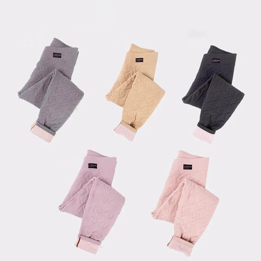 Thermal Pants Women's Inner Wear High-waist Tight-fitting Cotton Wool Pants Ladies Long Trousers Seamless Plus Velvet Silk Leggings Autumn and Winter