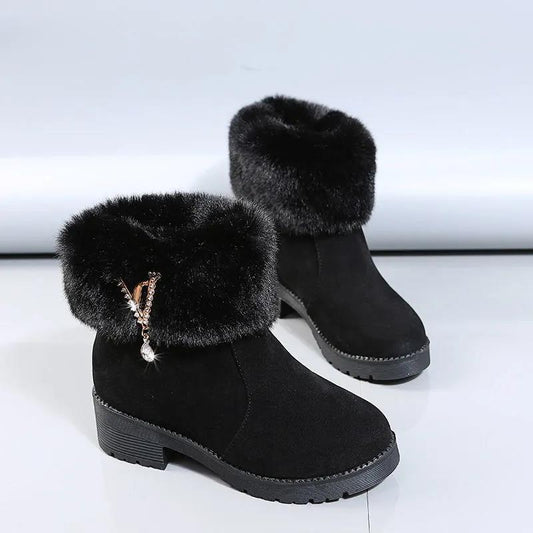 Snow Boots Women's Autumn and Winter Martin Boots Big Cotton Short Boots Women's Shoes Plus Velvet Thick Cotton Shoes