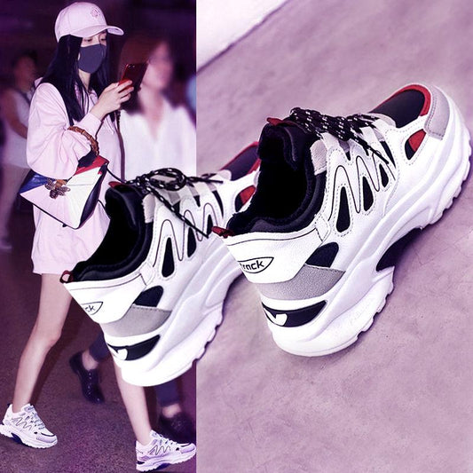 Casual Shoes Women Platform Sneakers Patchwork Fashion femme Ladies Chunky footware Dad Shoes