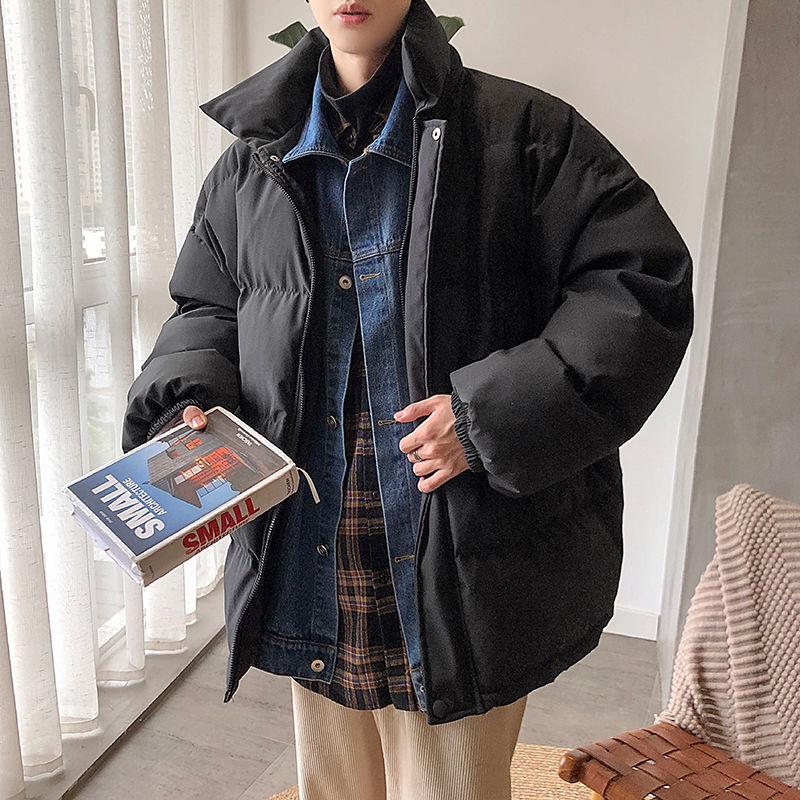 Men's Winter Padded Jacket Fake Two-piece Cotton Jacket Korean Version of The Trend of Students To Keep Warm Plus Size Padded Jacket Bread Clothes