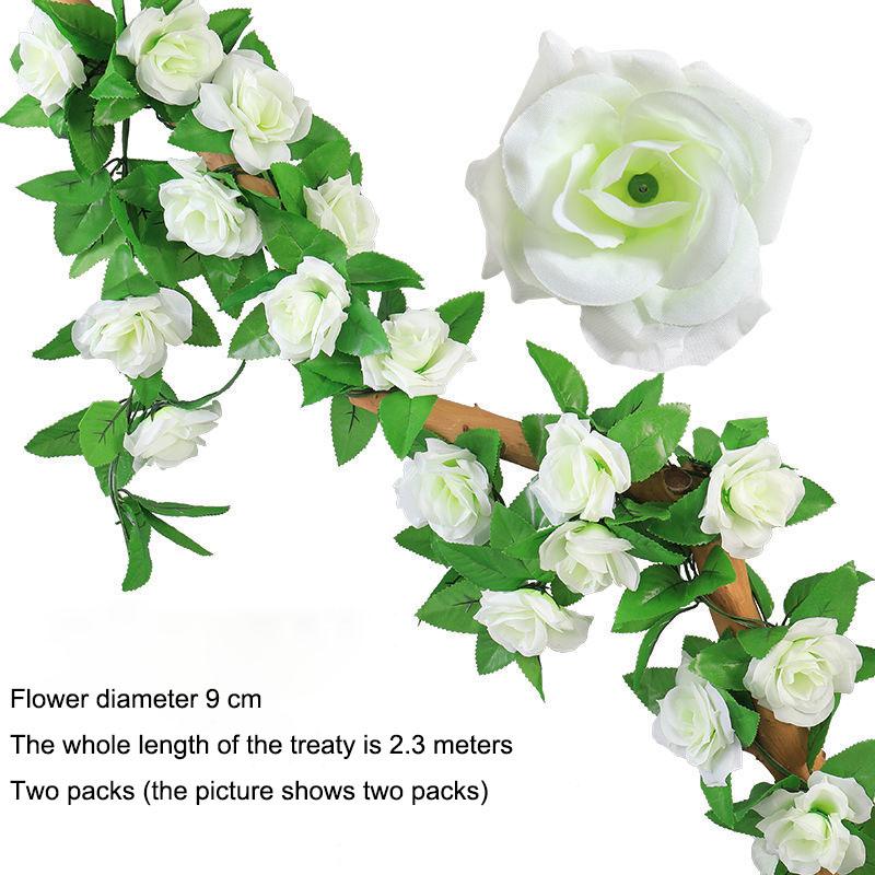 Decoration Simulation Rose Flower Wedding Decoration Rattan Cover Winding Floral Wedding Festive Flower