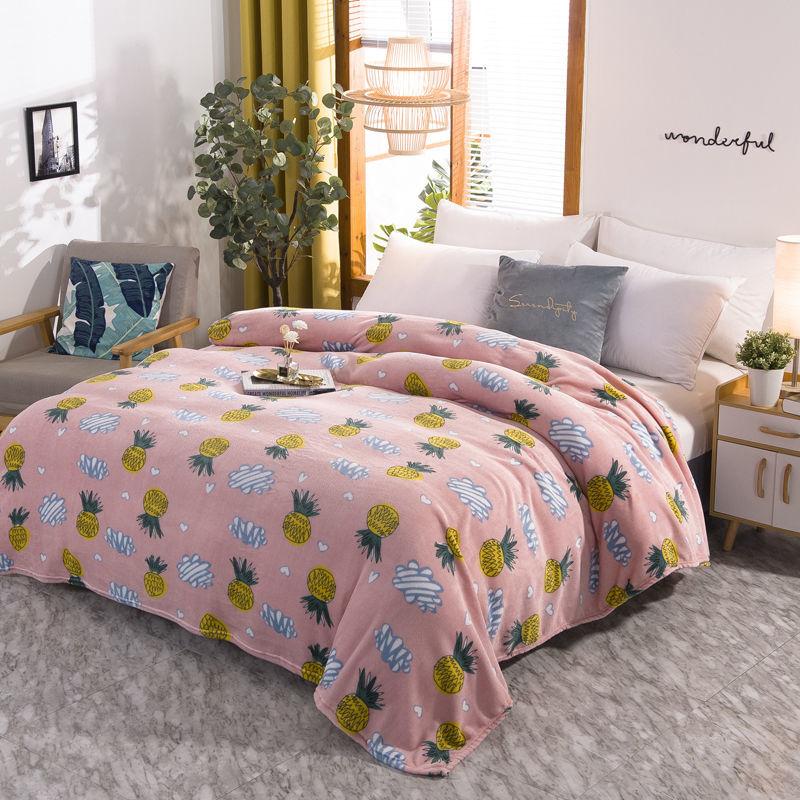 Coral Fleece Blanket Sheet Napping Blanket Winter Plus Velvet Quick Warm Quilt Sheet