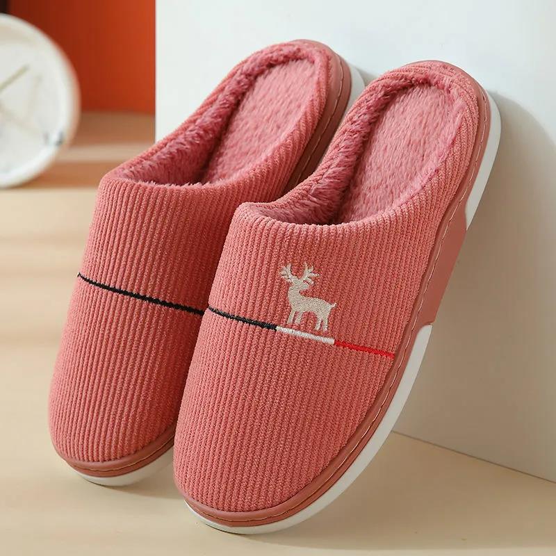 Women's Winter Slippers Windproof Warm Cotton Slippers Indoor Bedroom Flat Non-slip House Shoes