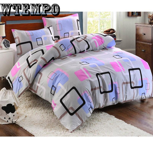 4pcs Full/queen Size Bed Sheet Bedroom Home Bedding Set Comfortable Soft Cotton Printed Warm Quilt Cover