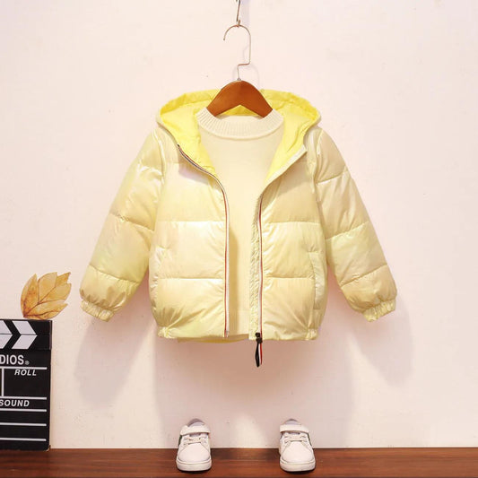 White Duck Down Girl's Down Jacket Autumn and Winter Colorful Short Windproof Warm Jacket