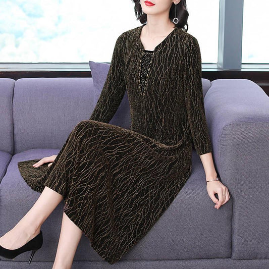 Bright Silk Diamond Sexy Sheath Party Dress Women Long Sleeve Mini Short Dress Elegant