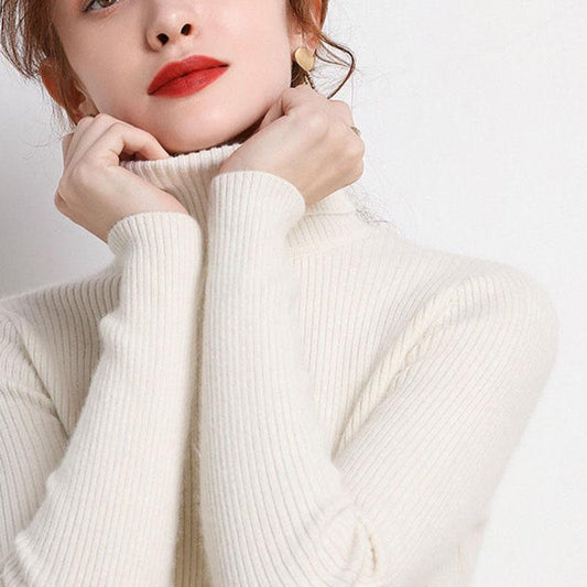 Turtleneck Sweater Women's Autumn and Winter Thickening Slim Western Feminine Blouse with A Bottoming Sweater
