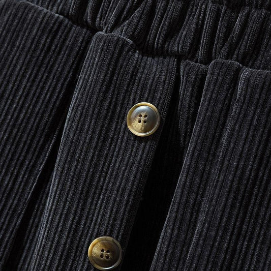 Autumn Winter Thick Split Half-length Skirt Female Chenille High Waist A-line Skirt Plus Size Long Skirt with Pockets