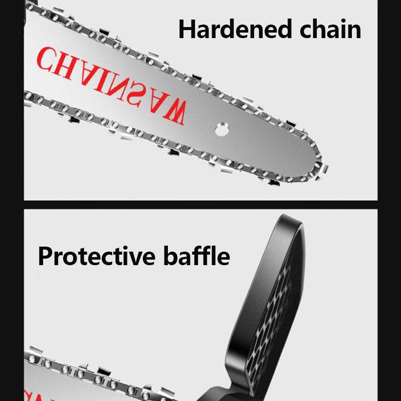 98VF Household Cordless Electric Chain Saw Set 15cm Wood Saw Logging Chainsaw Garden Tools with Accessories