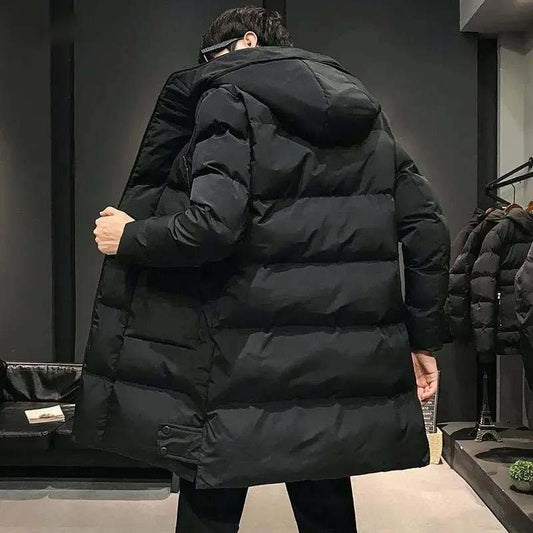 2021 New Style Down Padded Jacket Men's Mid-length Padded Jacket Winter Plus Velvet Thick Trendy Coat