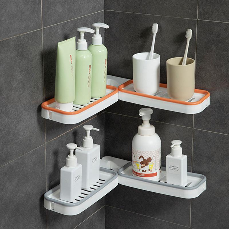 No Punching Toilet Drain Rack Bathroom Washstand Wall Hanging Cosmetic Storage Rack Box Corner Tripod