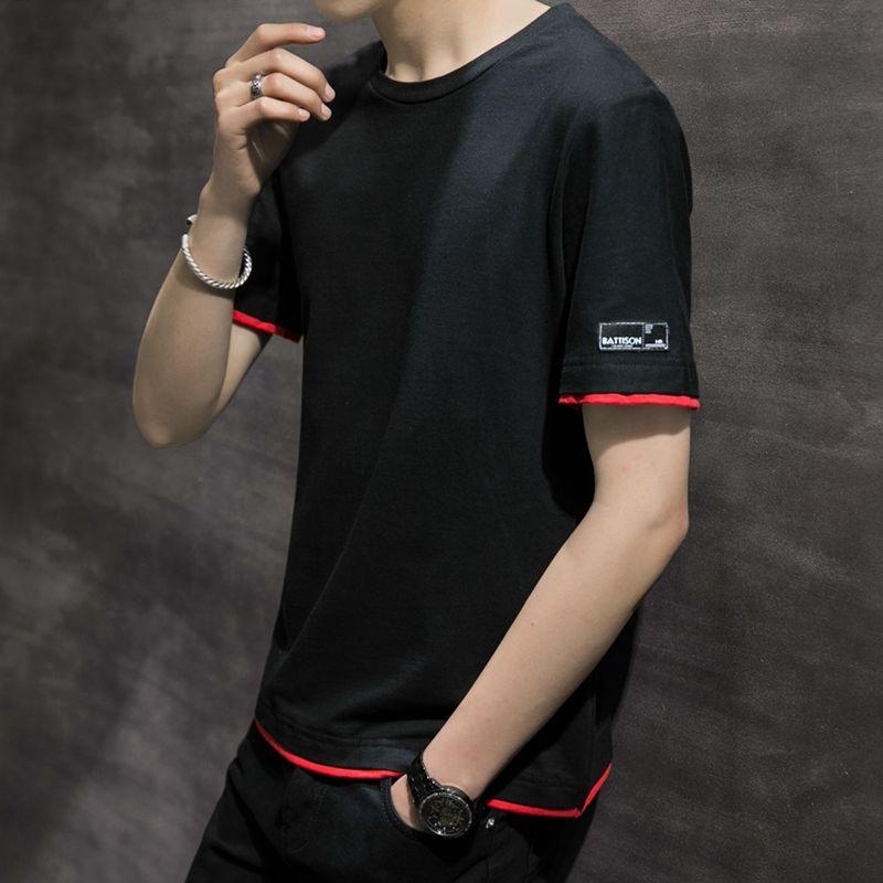 100% Cotton Men's Short-sleeved T-shirt Student Summer Half-sleeved T-shirt