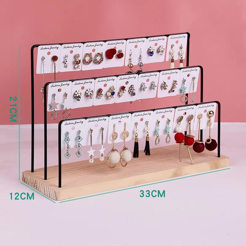 Iron Earrings Display Stand Home Earrings Can Hang Cardboard Jewelry Stand Earrings Ear Clips Live Display Shelf