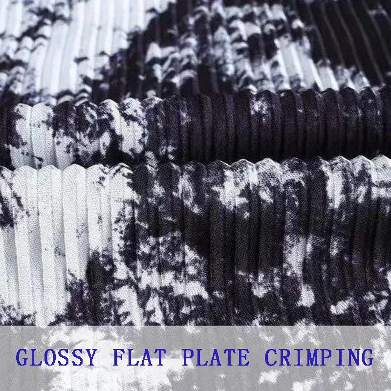 Wide Leg Pants Ladies High Waist Summer Pleated Tie-dye Loose Casual Pants Mopping Trousers