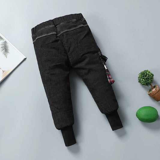Boys Velvet Pants Children's Sports Pants Winter Boy Girls Trousers Thick Warm Plush Pants